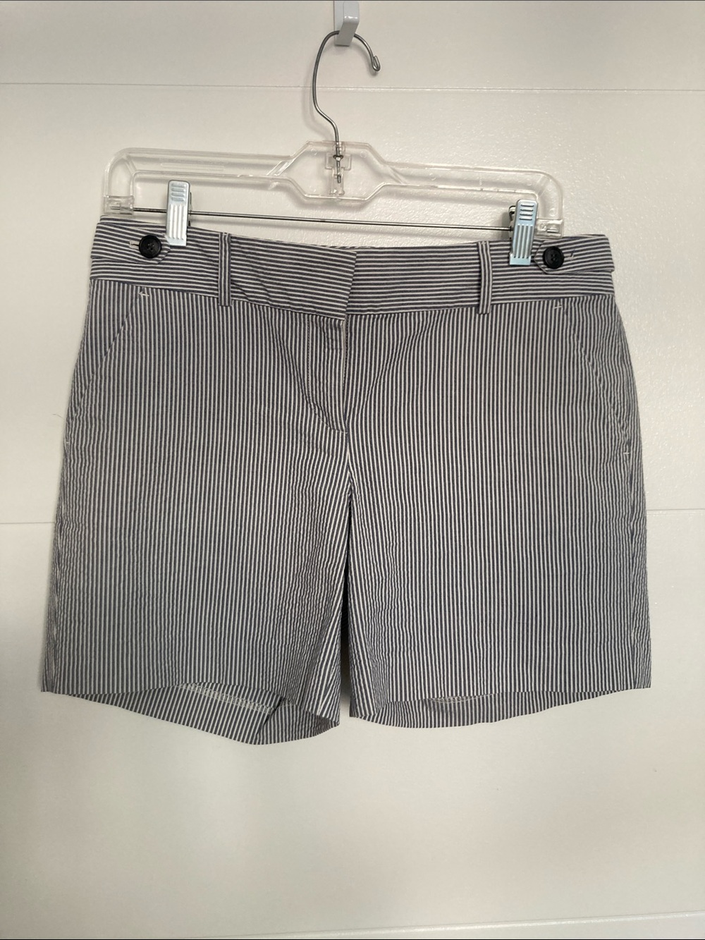 Seersucker Women’s Shorts - Navy/White